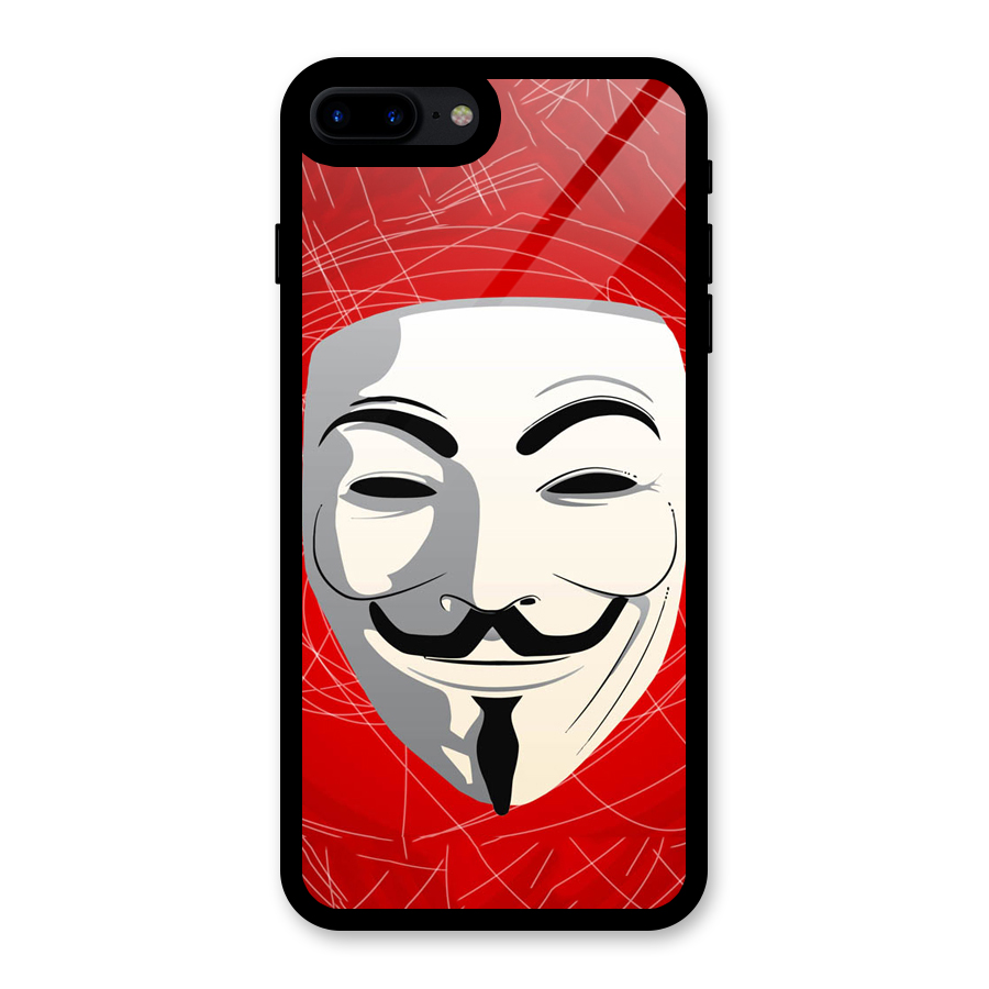 Anonymous Mask Abstract Glass Back Case for iPhone 7 Plus