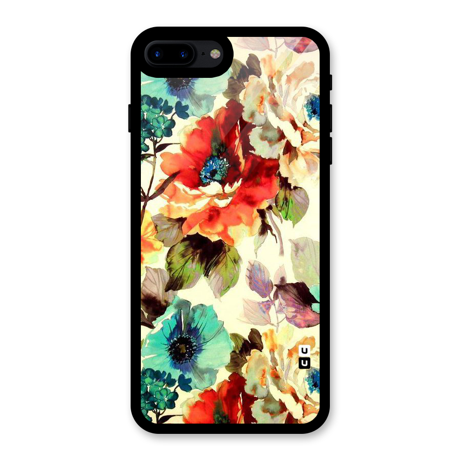 Artsy Bloom Flower Glass Back Case for iPhone 7 Plus