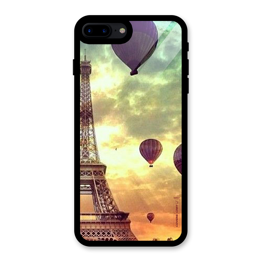 Artsy Hot Balloon And Tower Glass Back Case for iPhone 7 Plus