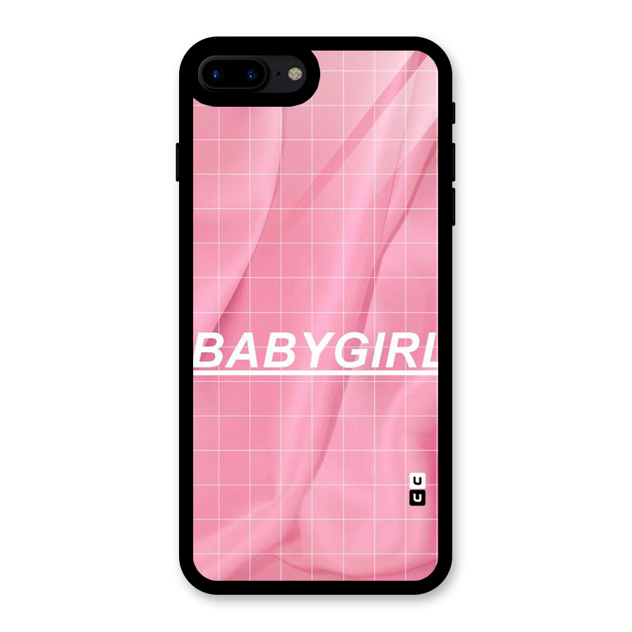 Baby Girl Check Glass Back Case for iPhone 7 Plus