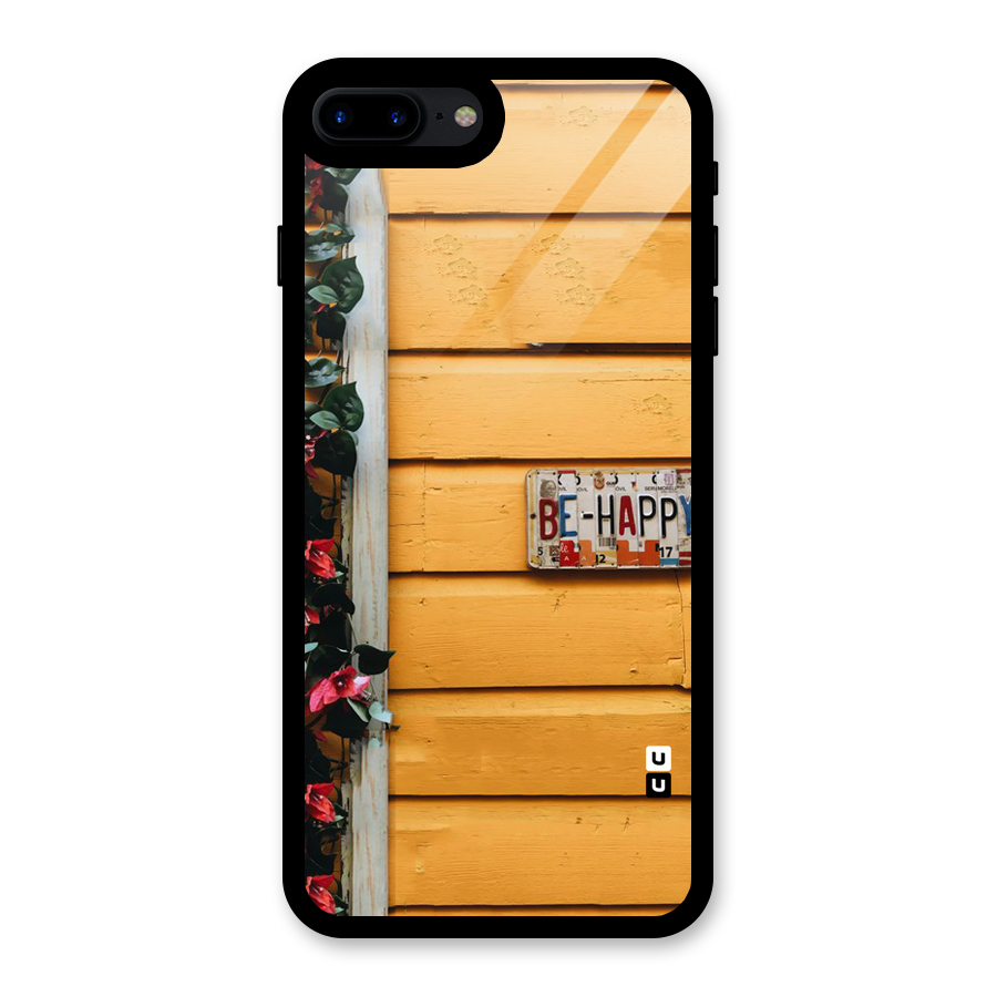 Be Happy Yellow Wall Glass Back Case for iPhone 7 Plus
