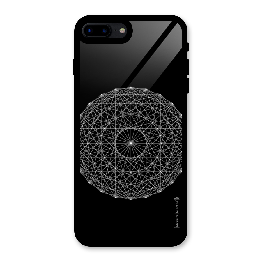 Black Clipart Glass Back Case for iPhone 7 Plus