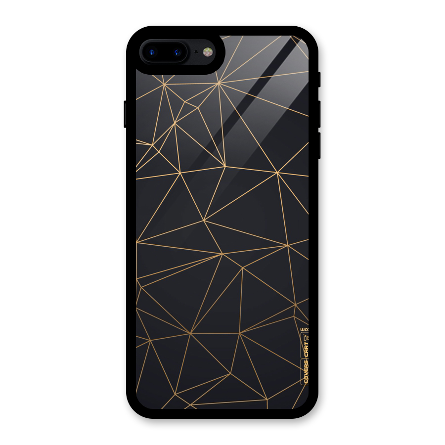 Black Golden Lines Glass Back Case for iPhone 7 Plus