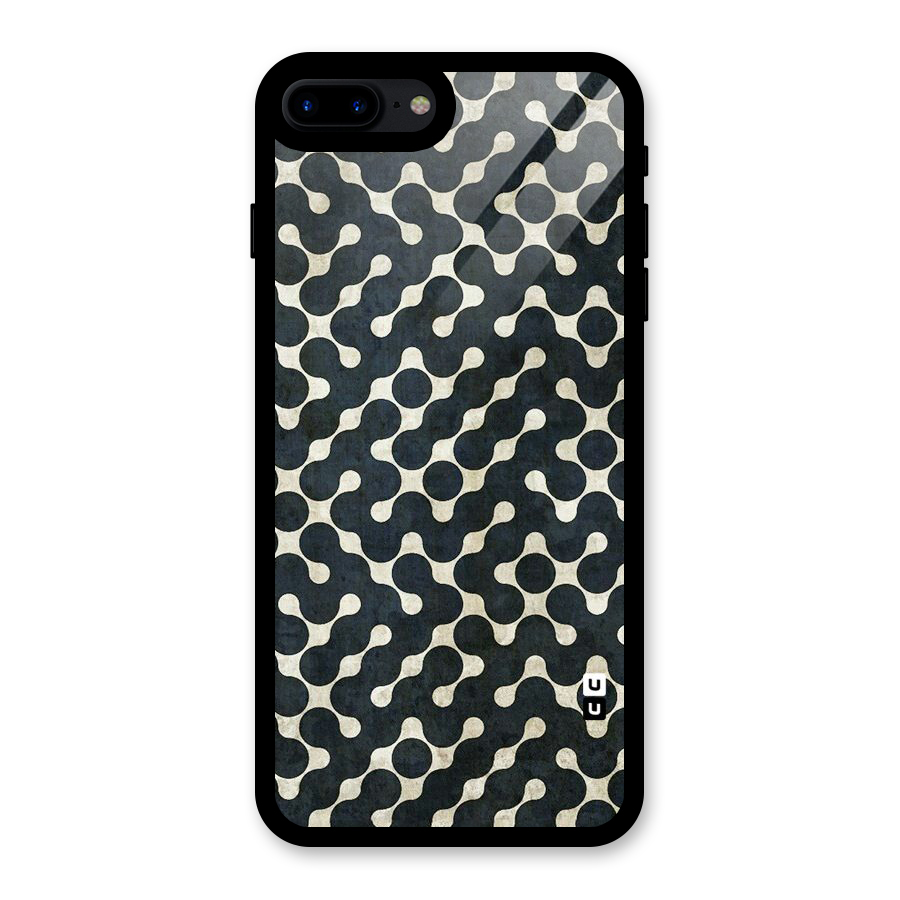 Black Maze Design Glass Back Case for iPhone 7 Plus
