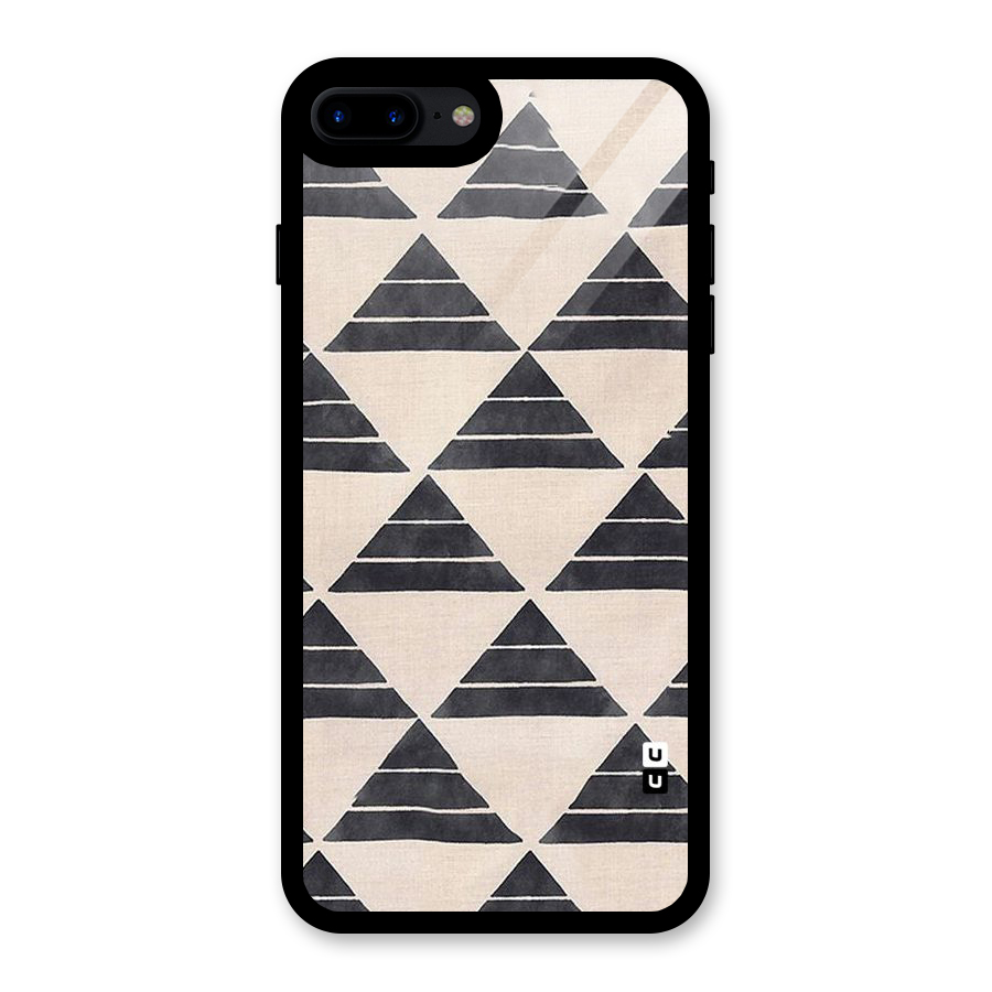 Black Slant Triangles Glass Back Case for iPhone 7 Plus