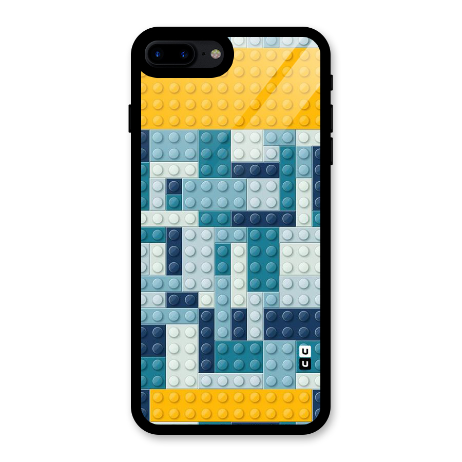 Blocks Blues Glass Back Case for iPhone 7 Plus