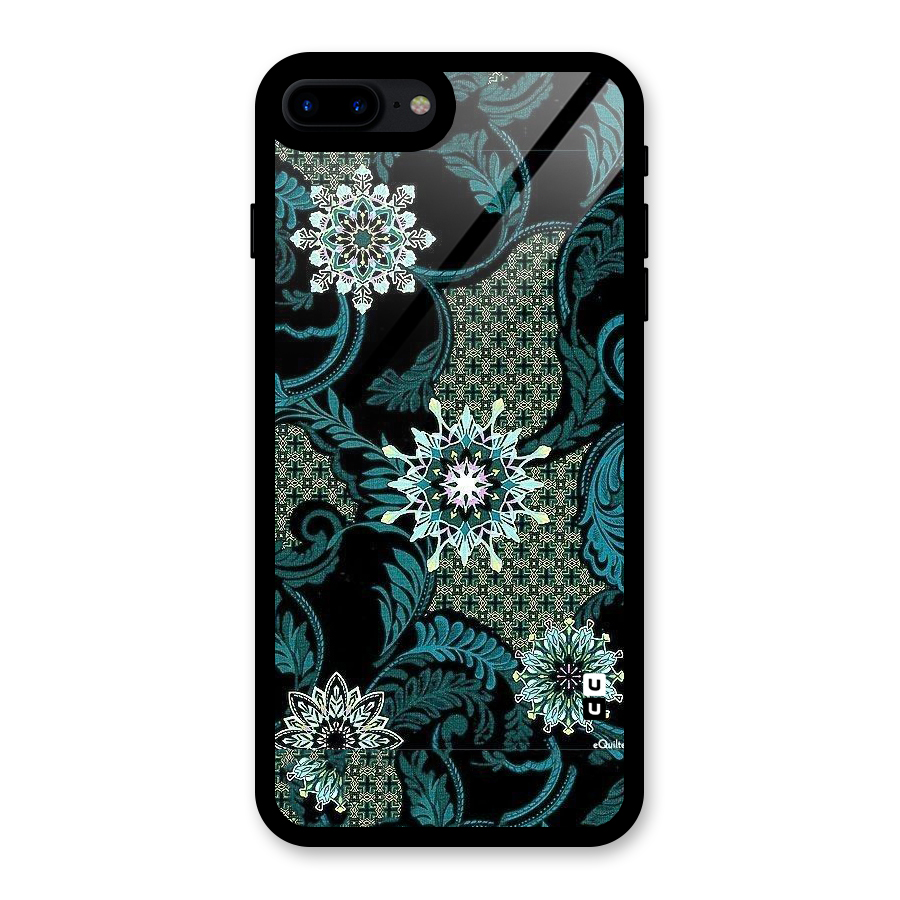 Bottle Green Floral Glass Back Case for iPhone 7 Plus