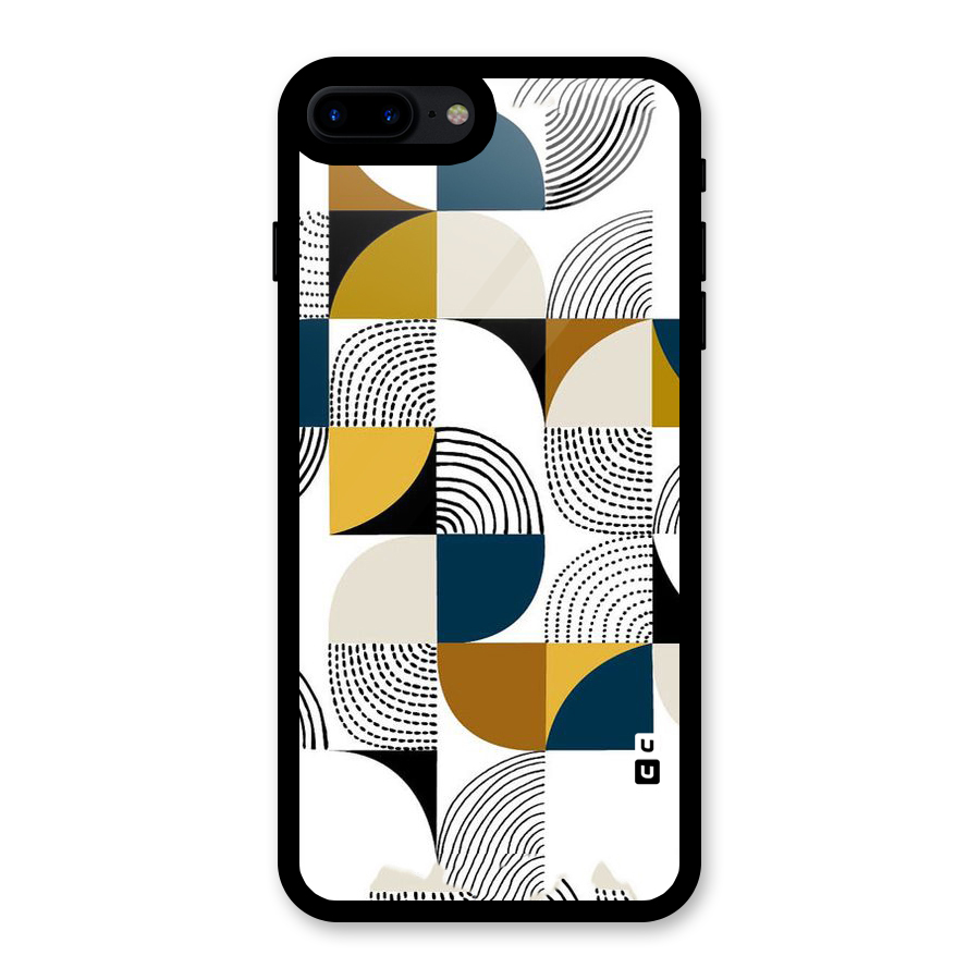 Boxes Pattern Glass Back Case for iPhone 7 Plus