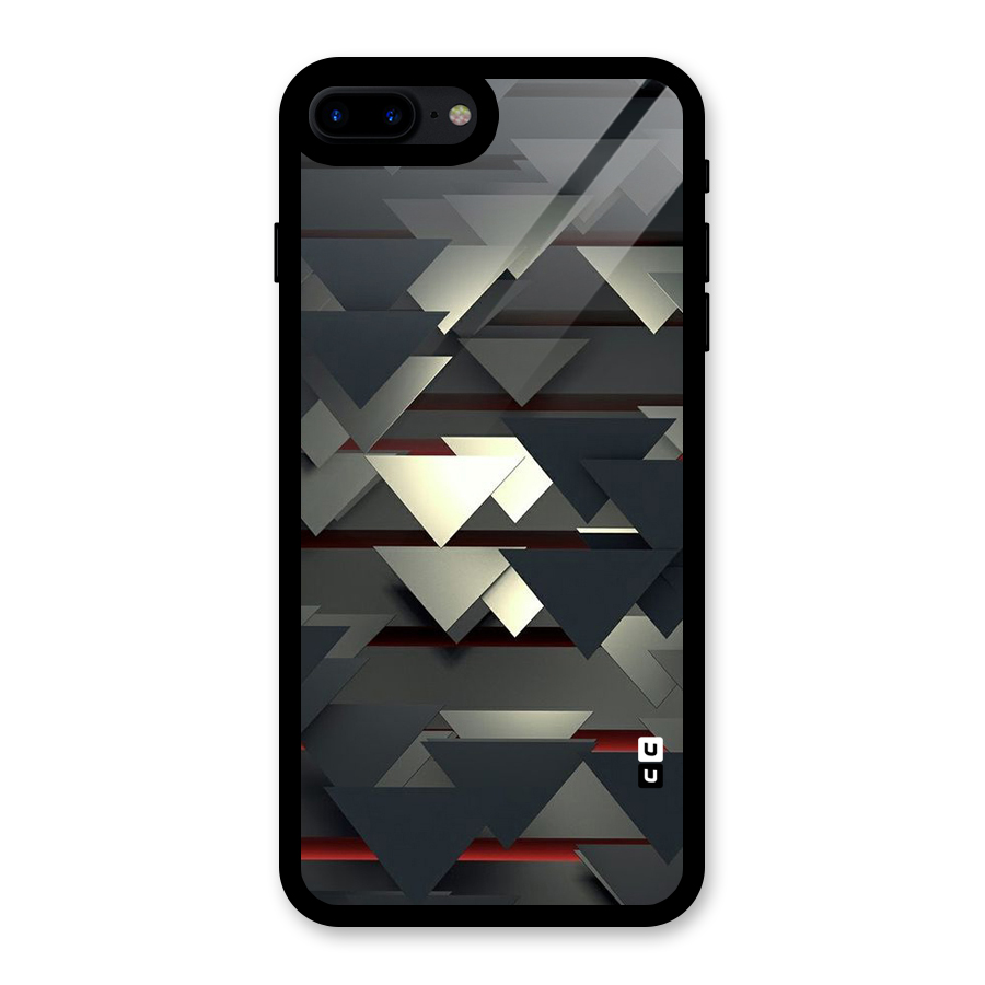 Classic Triangles Design Glass Back Case for iPhone 7 Plus