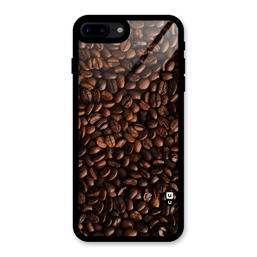 Coffee Beans Scattered Glass Back Case for iPhone 7 Plus