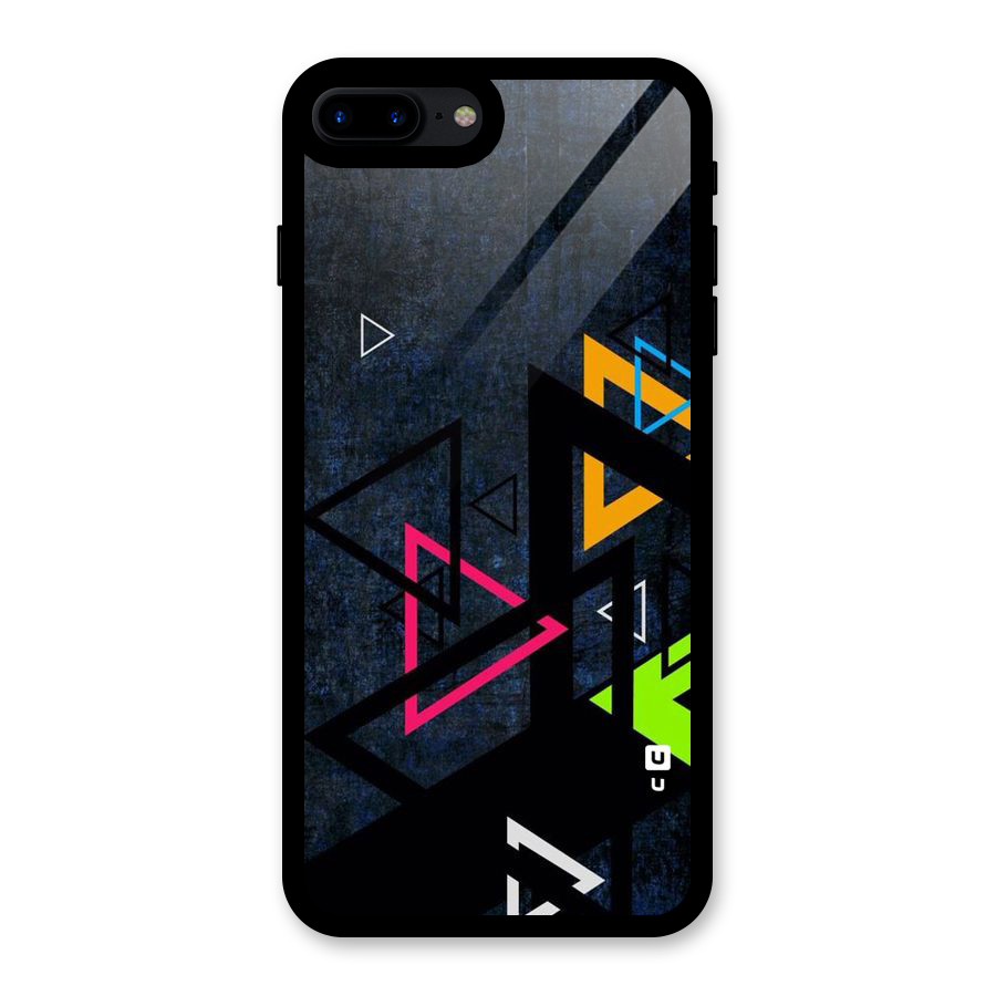 Coloured Triangles Glass Back Case for iPhone 7 Plus