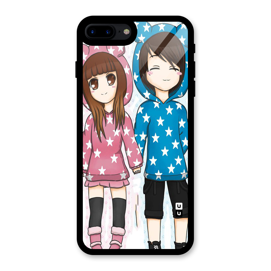 Couple In Stars Glass Back Case for iPhone 7 Plus