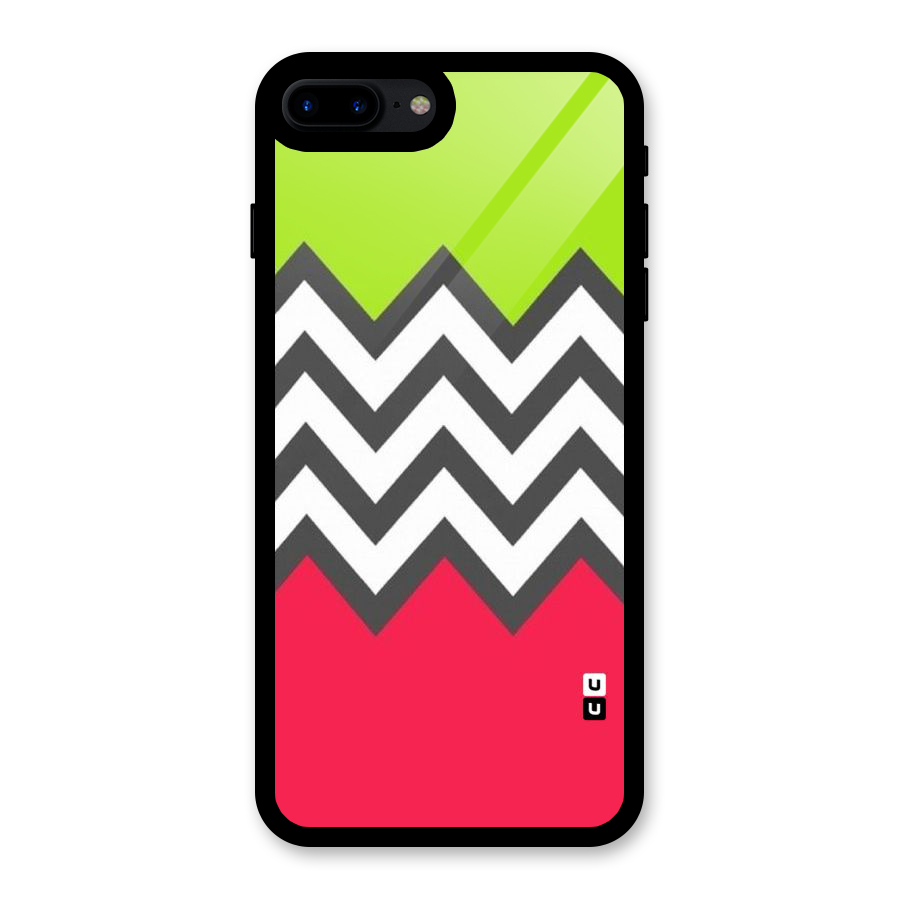 Cute Chevron Glass Back Case for iPhone 7 Plus