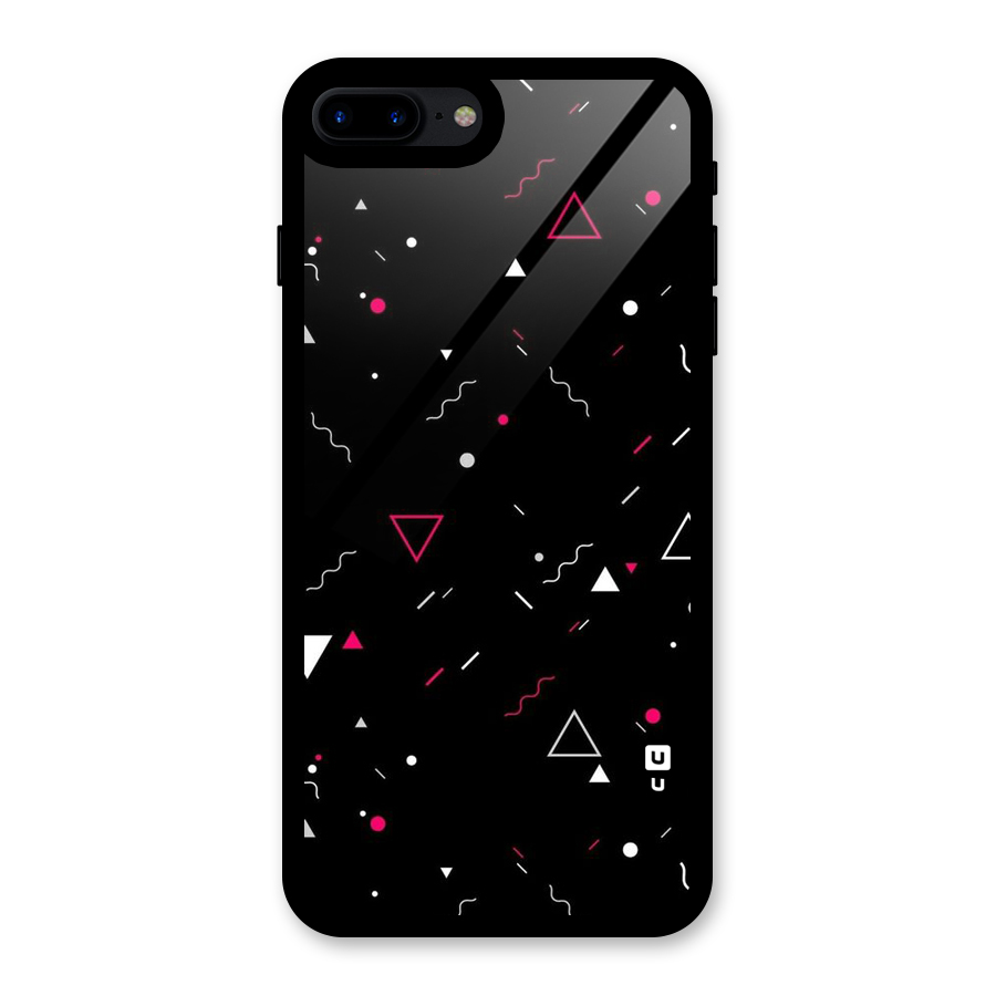 Dark Shapes Design Glass Back Case for iPhone 7 Plus