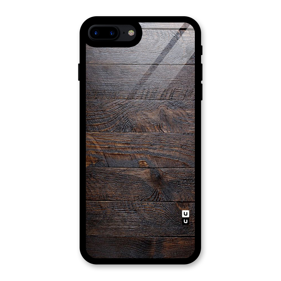 Dark Wood Printed Glass Back Case for iPhone 7 Plus