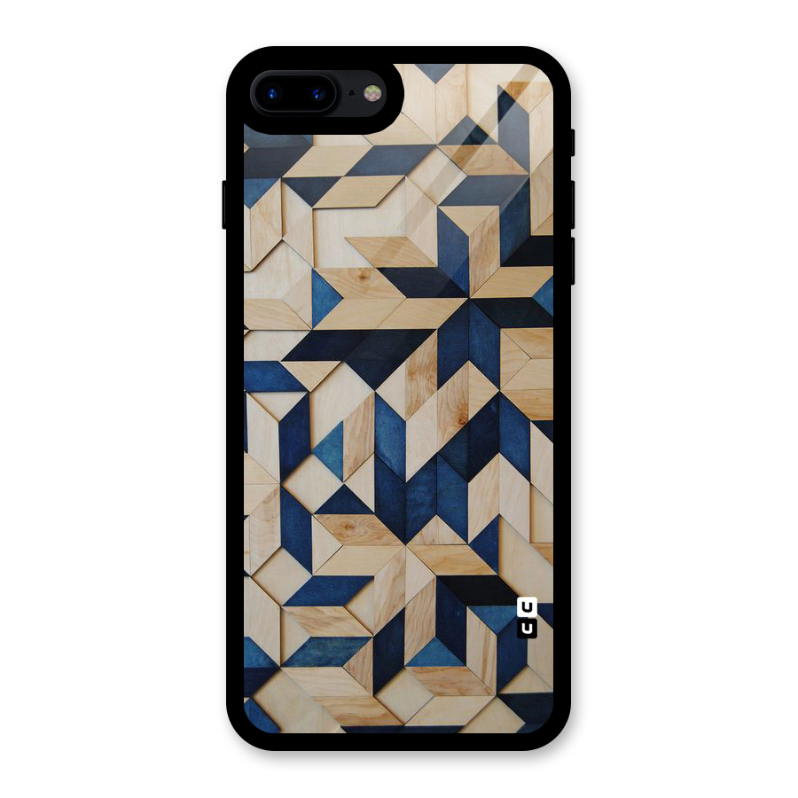 Disorted Wood Blue Glass Back Case for iPhone 7 Plus