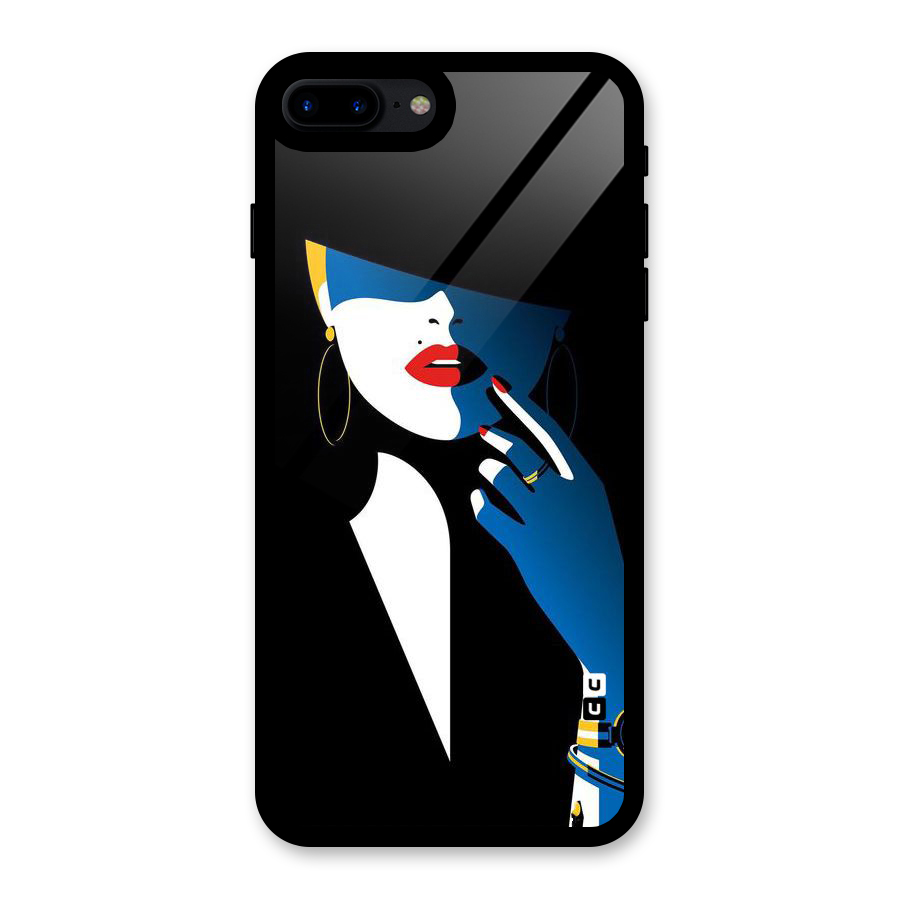 Elegant Woman Glass Back Case for iPhone 7 Plus