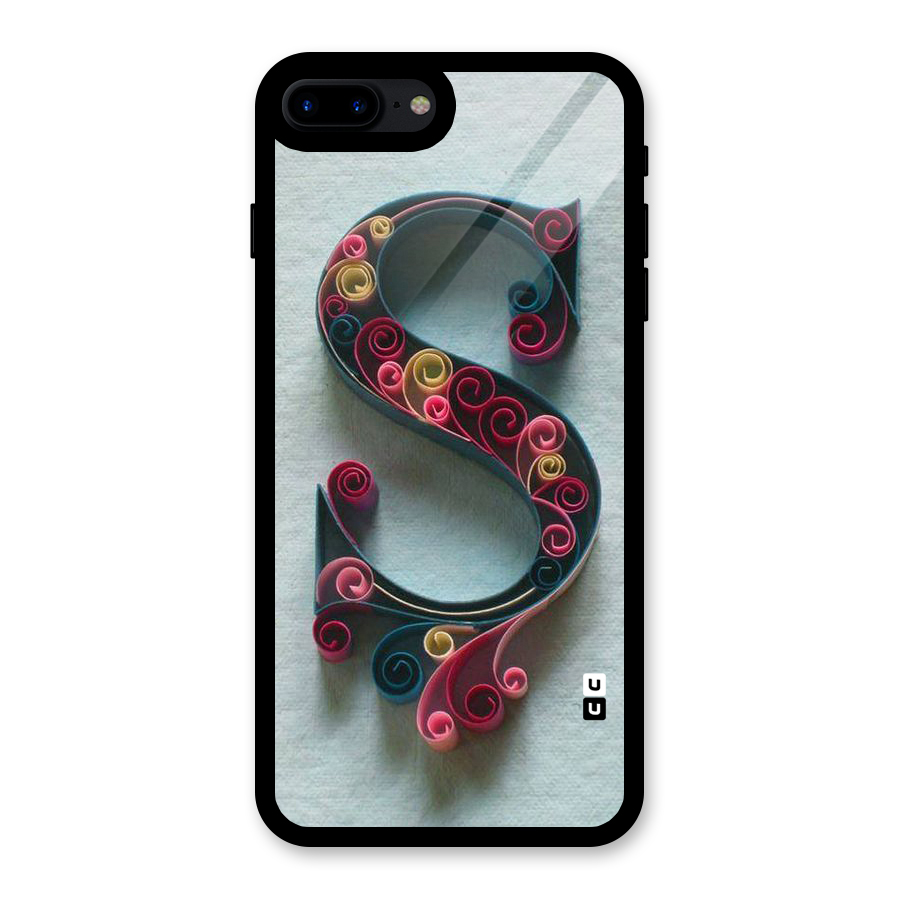 Floral Alphabet Glass Back Case for iPhone 7 Plus