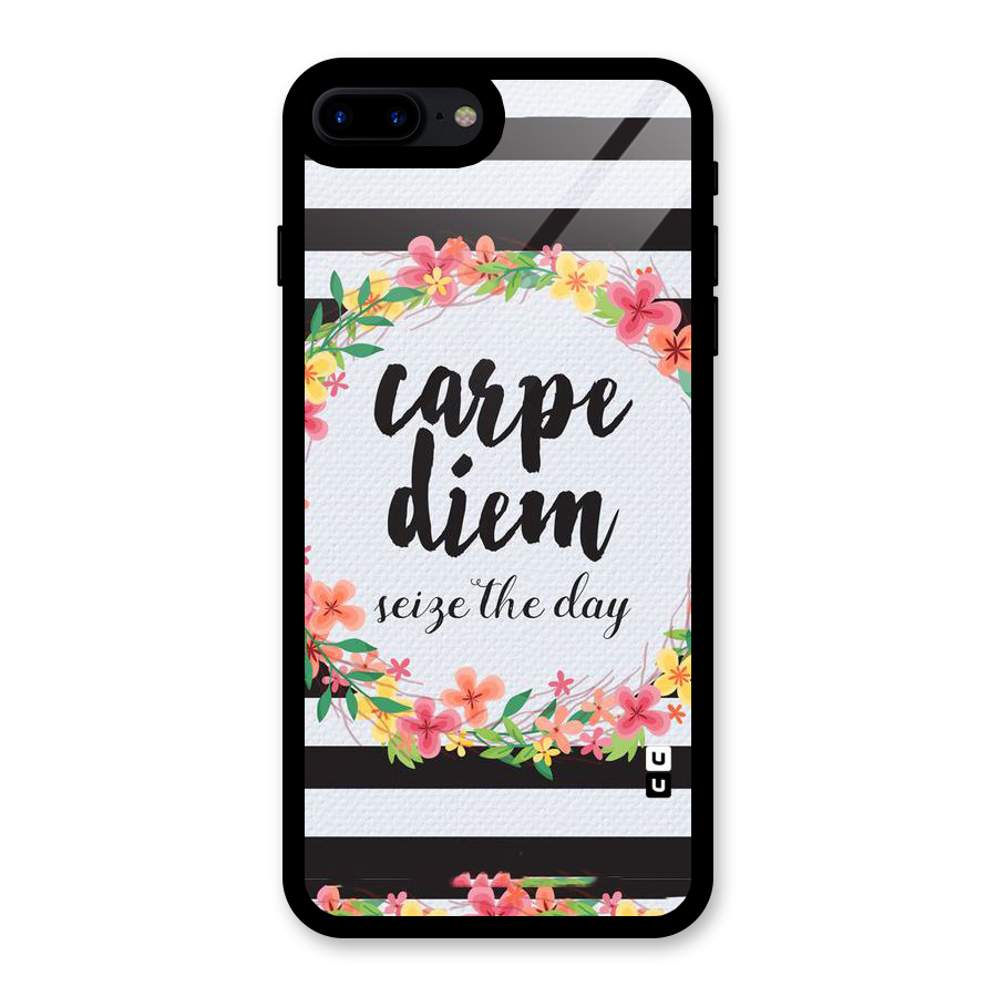 Floral Seize The Day Glass Back Case for iPhone 7 Plus