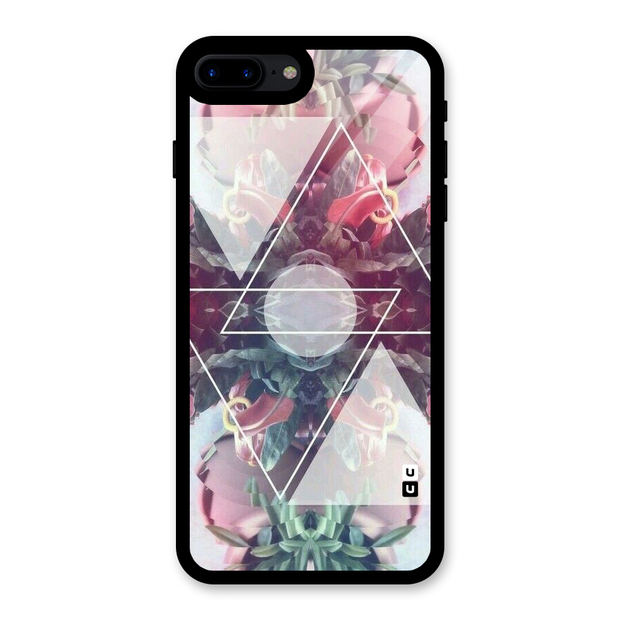 Floral Triangle Glass Back Case for iPhone 7 Plus