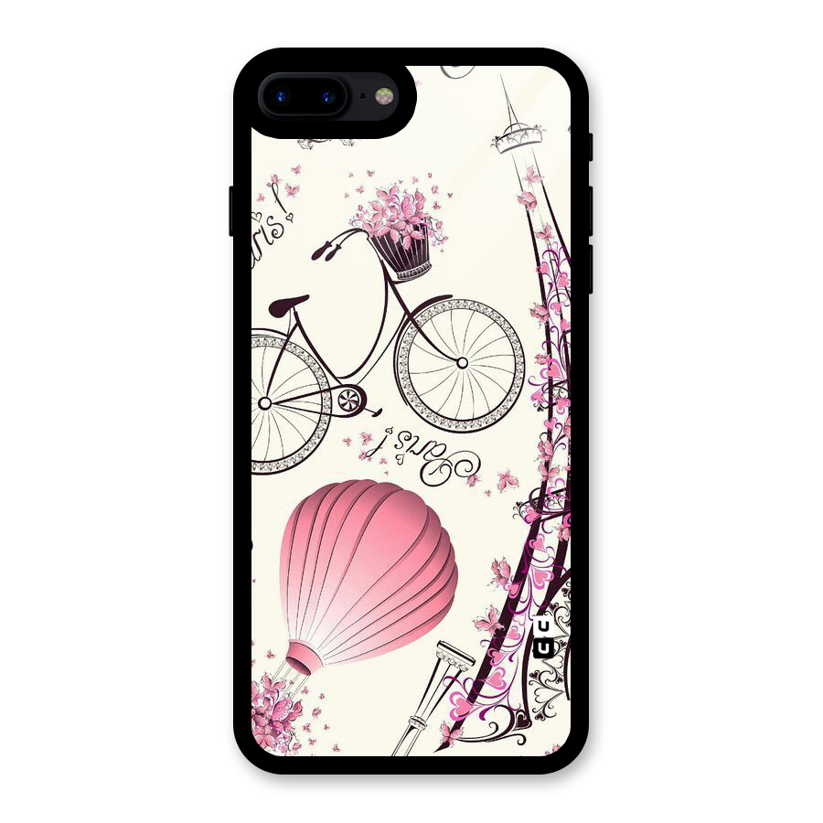 Flower Clipart Design Glass Back Case for iPhone 7 Plus