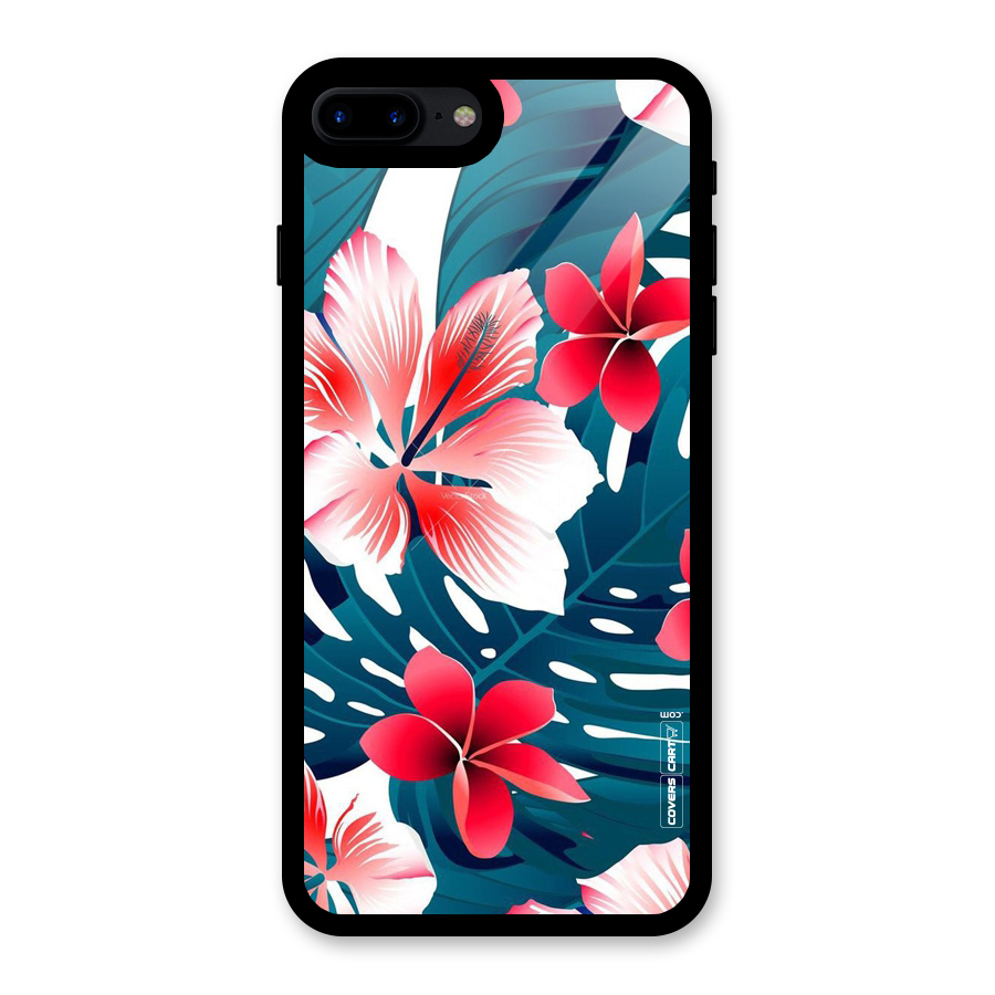 Flower design Glass Back Case for iPhone 7 Plus
