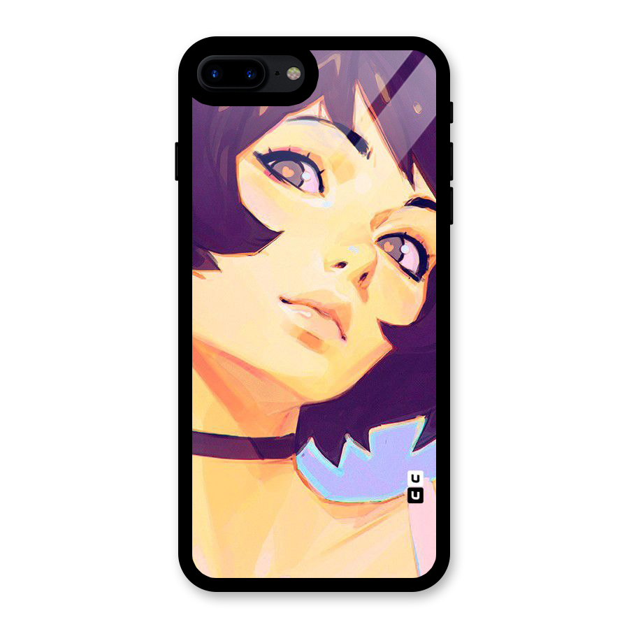 Girl Face Art Glass Back Case for iPhone 7 Plus
