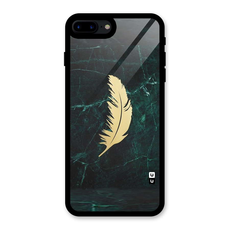 Golden Leaf Glass Back Case for iPhone 7 Plus