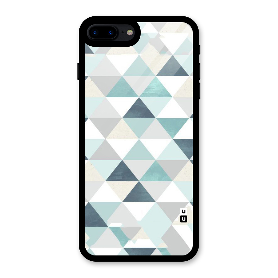 Green And Grey Pattern Glass Back Case for iPhone 7 Plus