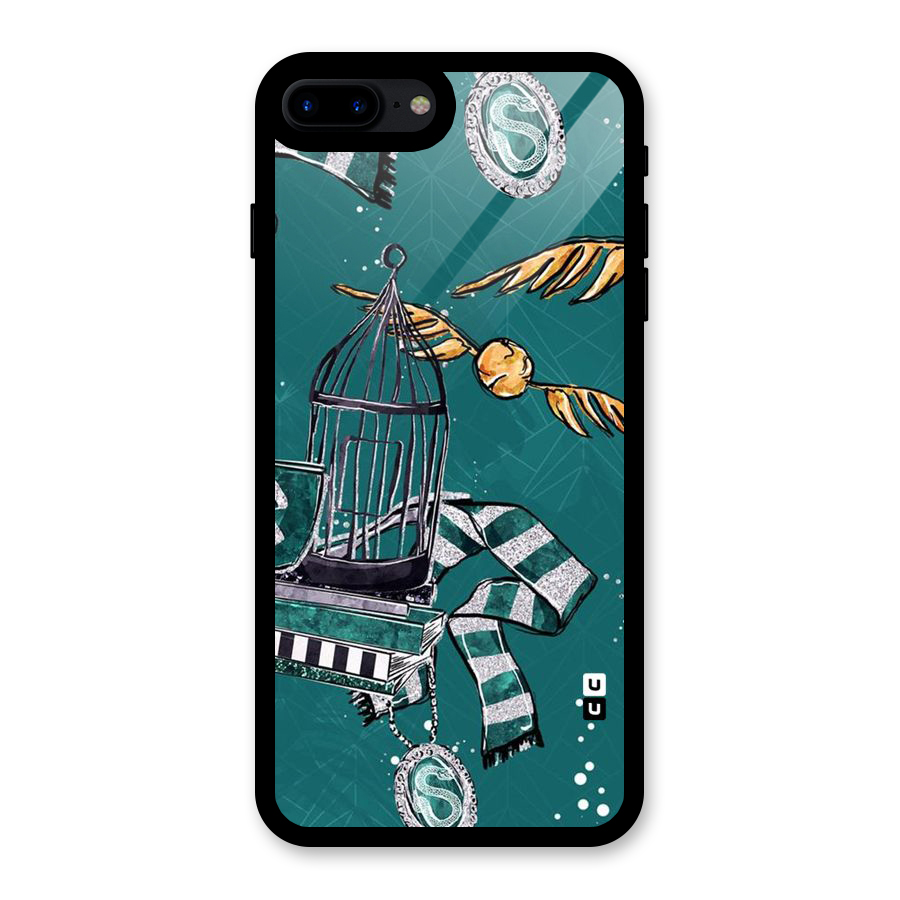 Green Scarf Glass Back Case for iPhone 7 Plus