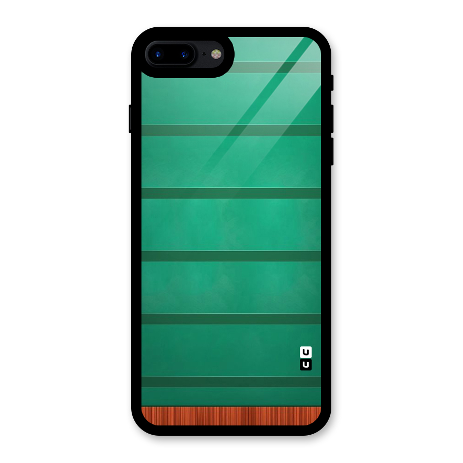 Green Wood Stripes Glass Back Case for iPhone 7 Plus