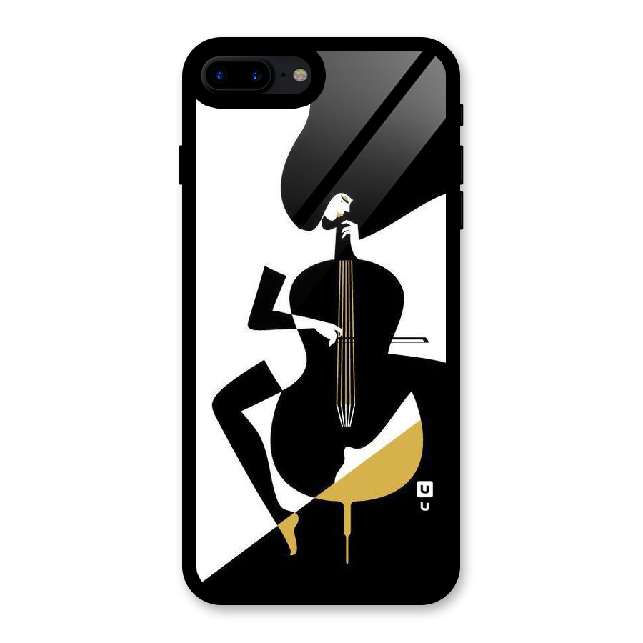 Guitar Women Glass Back Case for iPhone 7 Plus