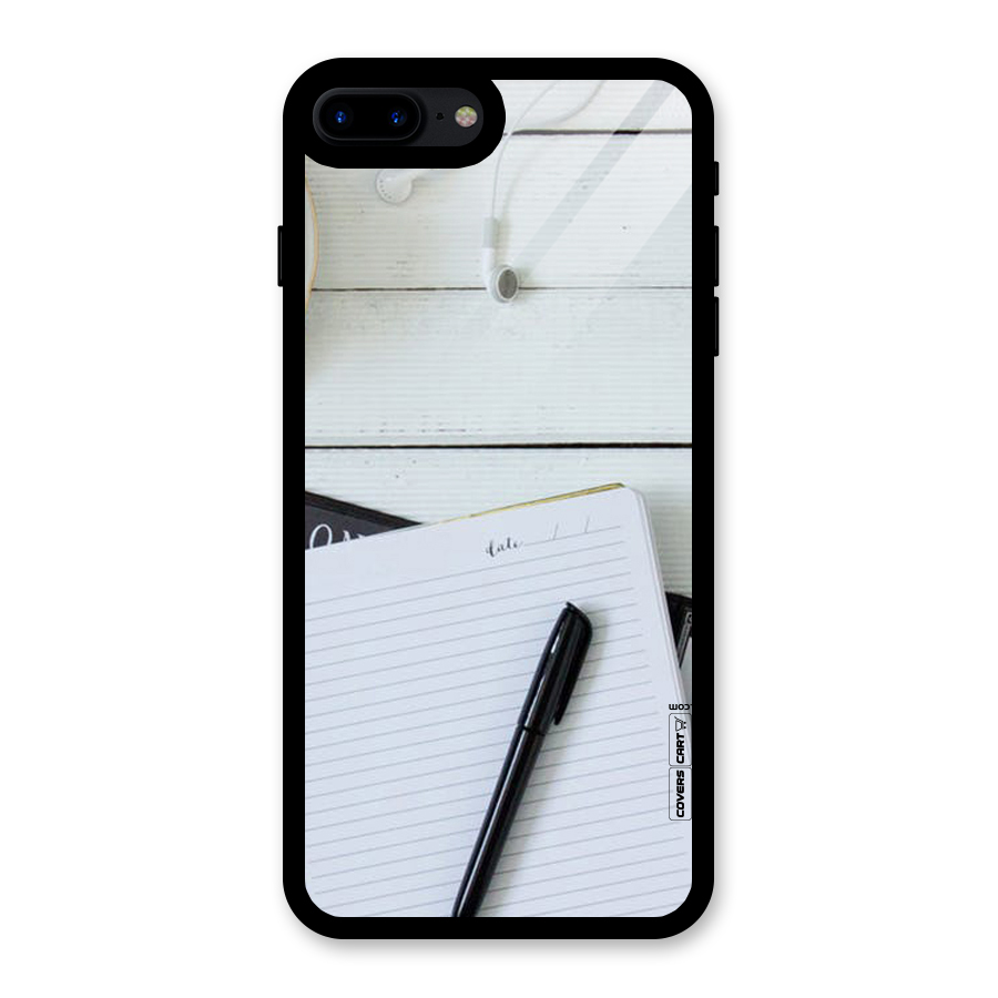 Headphones Notes Glass Back Case for iPhone 7 Plus