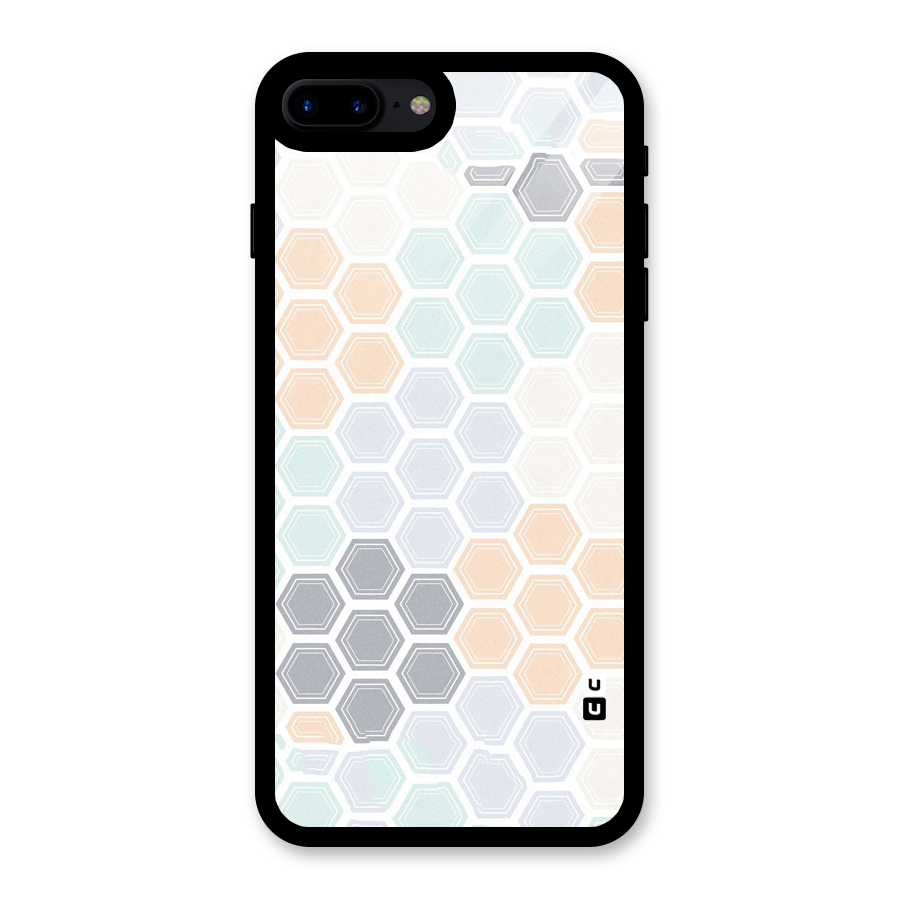Light Hexagons Glass Back Case for iPhone 7 Plus