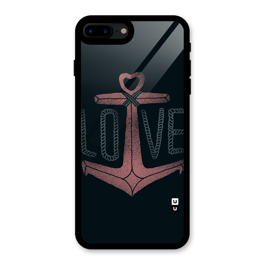 Love Anchor Form Glass Back Case for iPhone 7 Plus