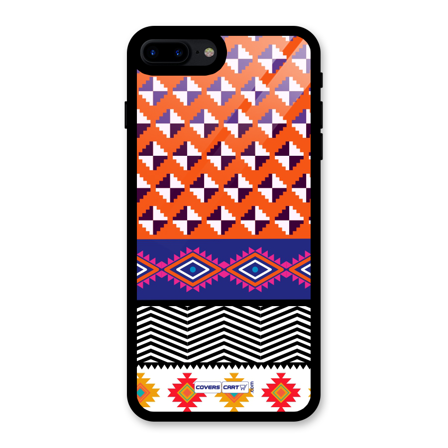 Mixed Pattern Aztec Glass Back Case for iPhone 7 Plus