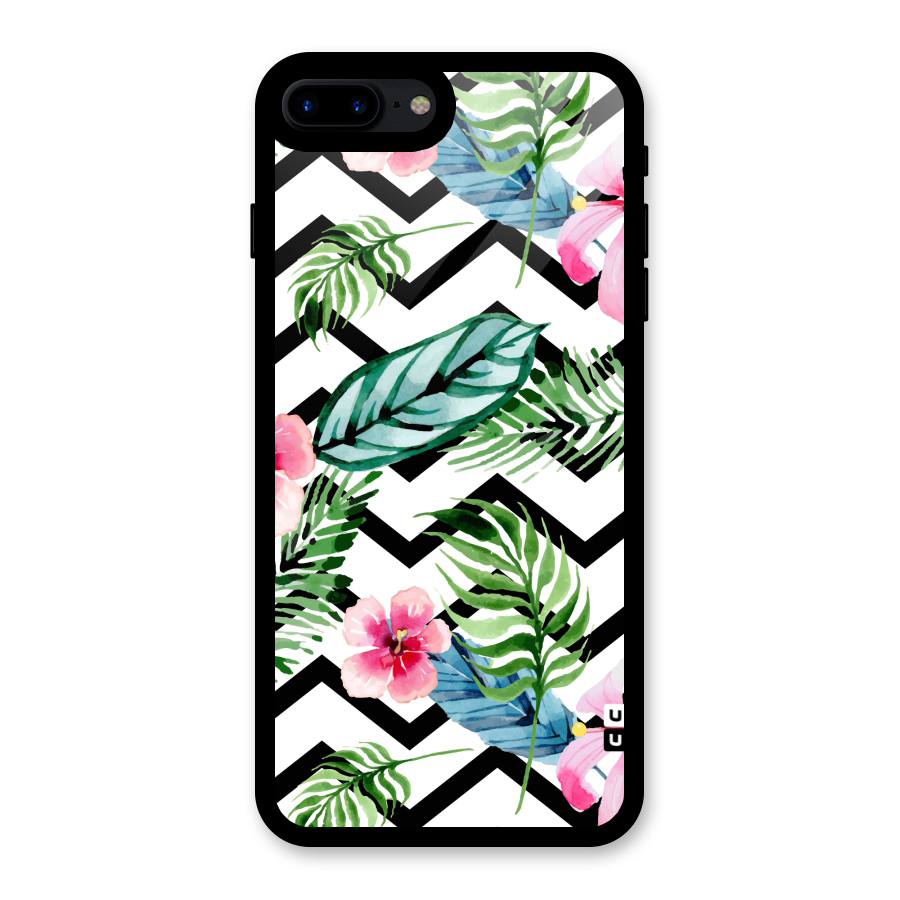 Modern Flowers Glass Back Case for iPhone 7 Plus