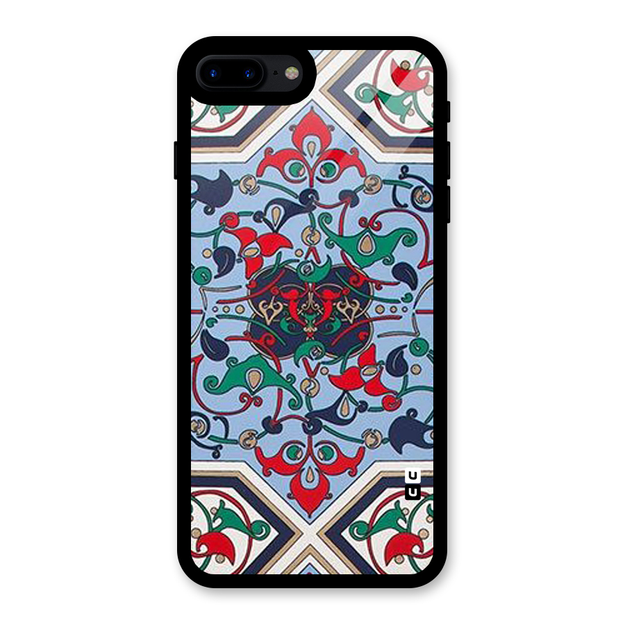 Multi Block Pattern Glass Back Case for iPhone 7 Plus