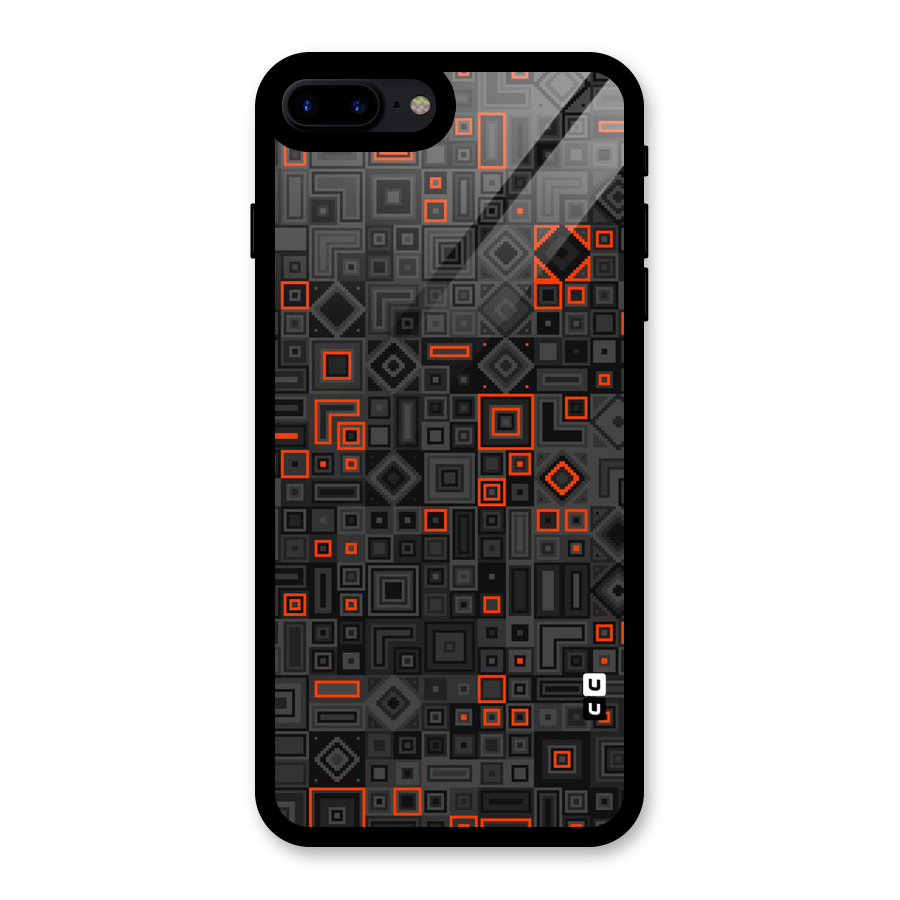 Orange Shapes Abstract Glass Back Case for iPhone 7 Plus