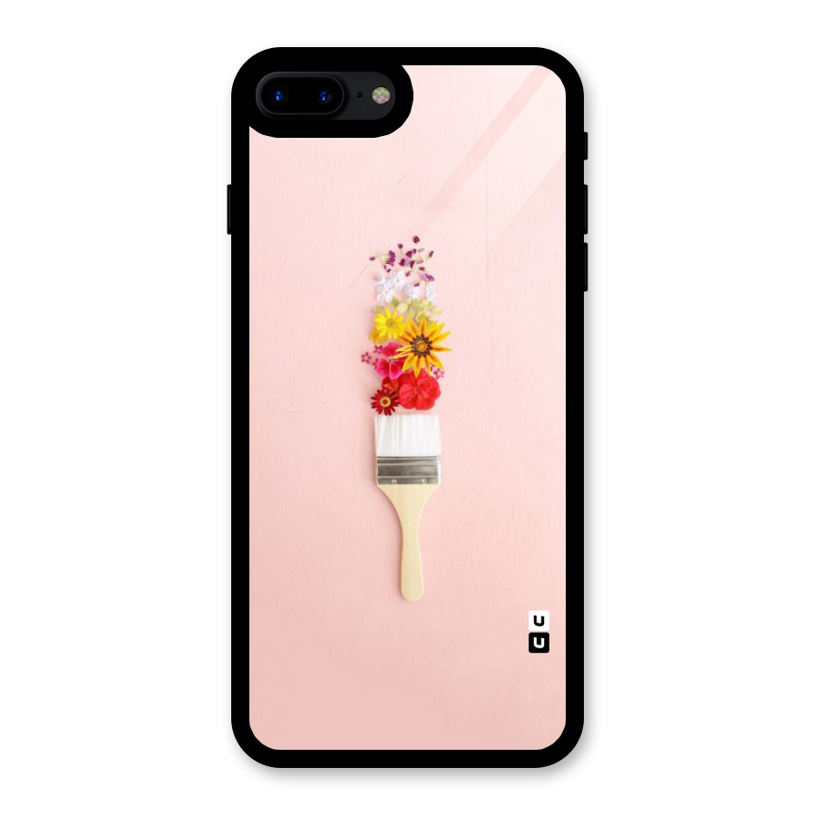 Painted Flowers Glass Back Case for iPhone 7 Plus