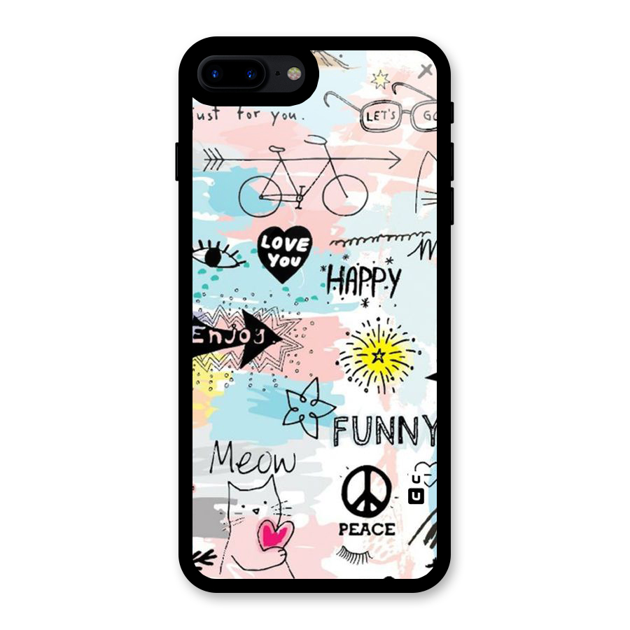 Peace And Funny Glass Back Case for iPhone 7 Plus