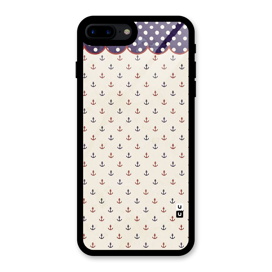Polka Anchor Glass Back Case for iPhone 7 Plus