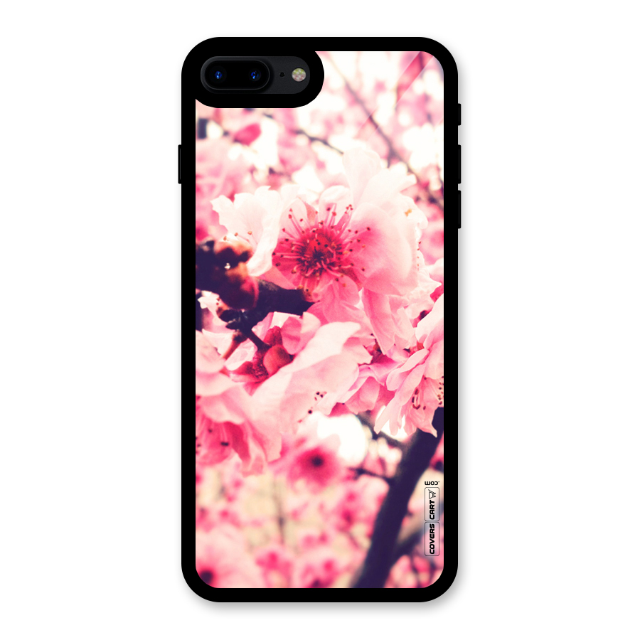 Pretty Pink Flowers Glass Back Case for iPhone 7 Plus