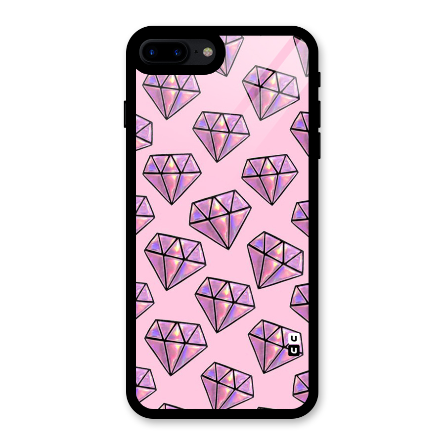 Purple Diamond Designs Glass Back Case for iPhone 7 Plus