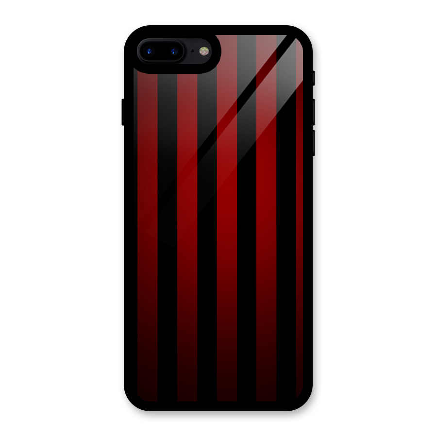 Red Black Stripes Glass Back Case for iPhone 7 Plus