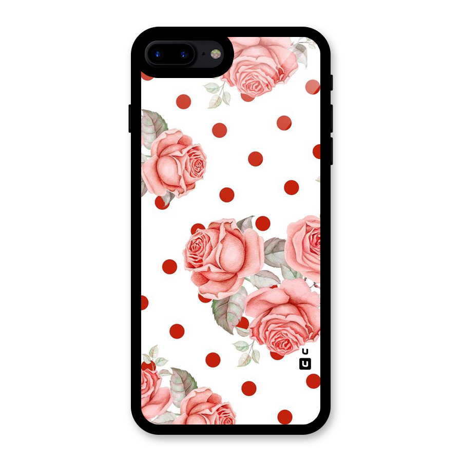Red Peach Shade Flowers Glass Back Case for iPhone 7 Plus