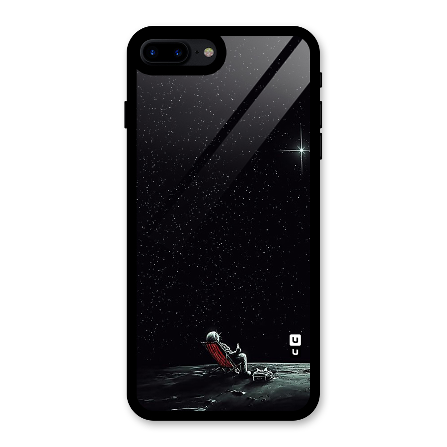 Resting Spaceman Face Glass Back Case for iPhone 7 Plus