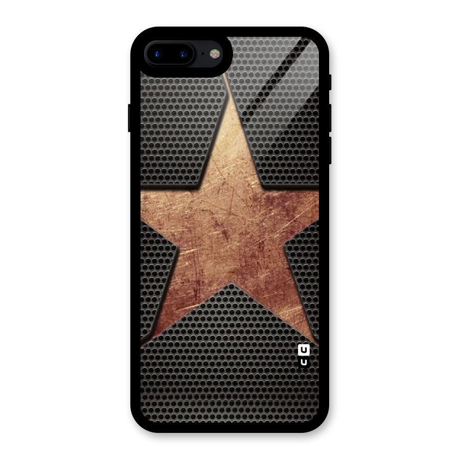 Rugged Gold Star Glass Back Case for iPhone 7 Plus