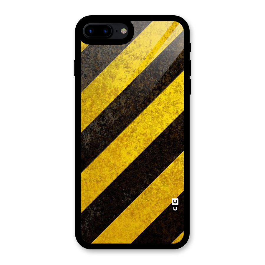 Shaded Yellow Stripes Glass Back Case for iPhone 7 Plus