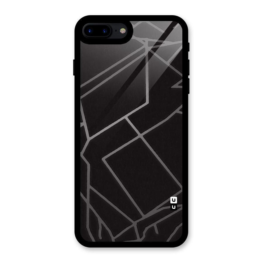 Silver Angle Design Glass Back Case for iPhone 7 Plus